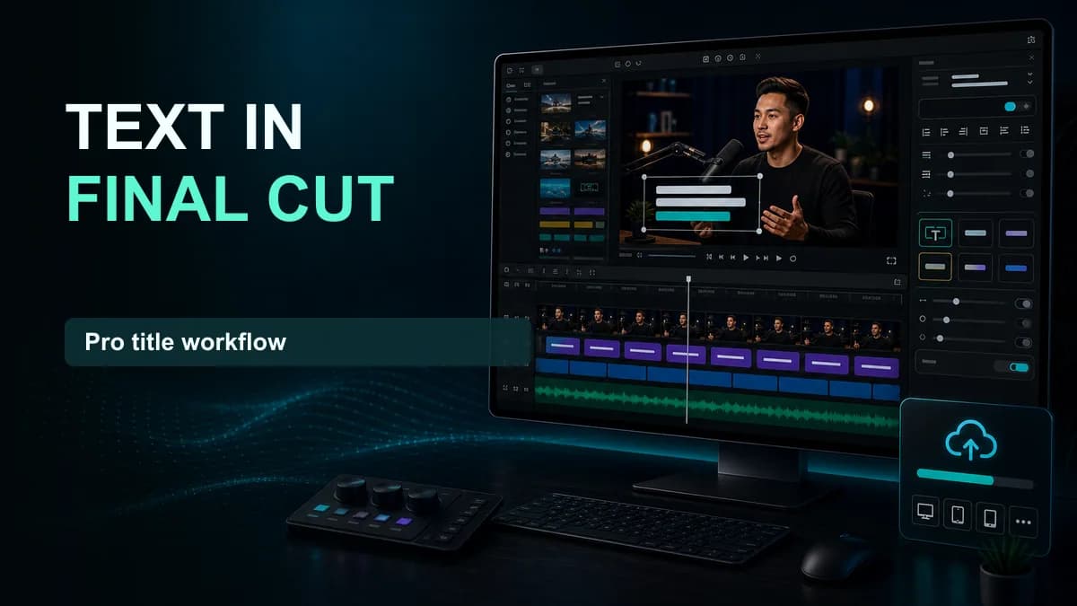 SNAPVID visual for How to add Text to Final Cut Pro - Step-by-step guide