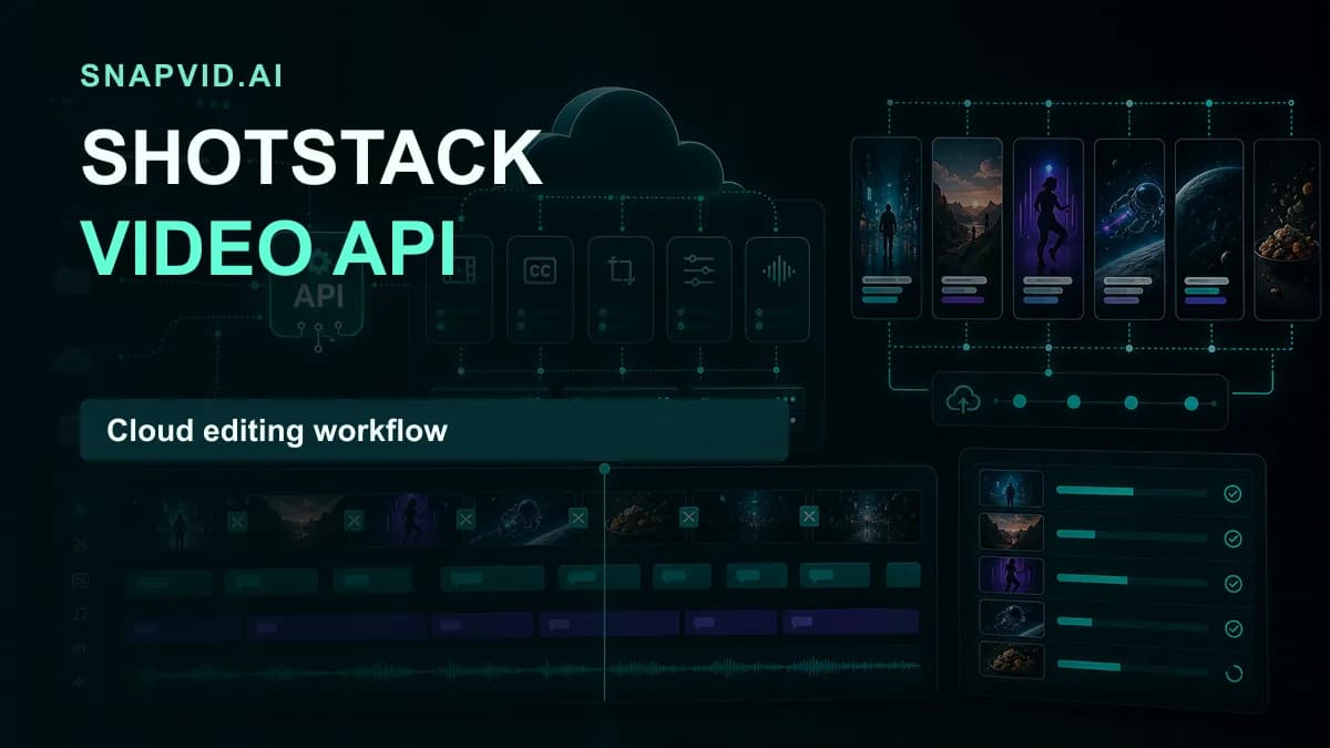 SNAPVID visual for Shotstack Cloud Video Editing API: Get To Know It.