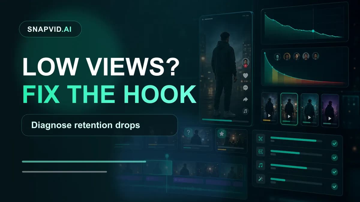 SNAPVID visual for Why TikTok Views Are So Low and Solutions