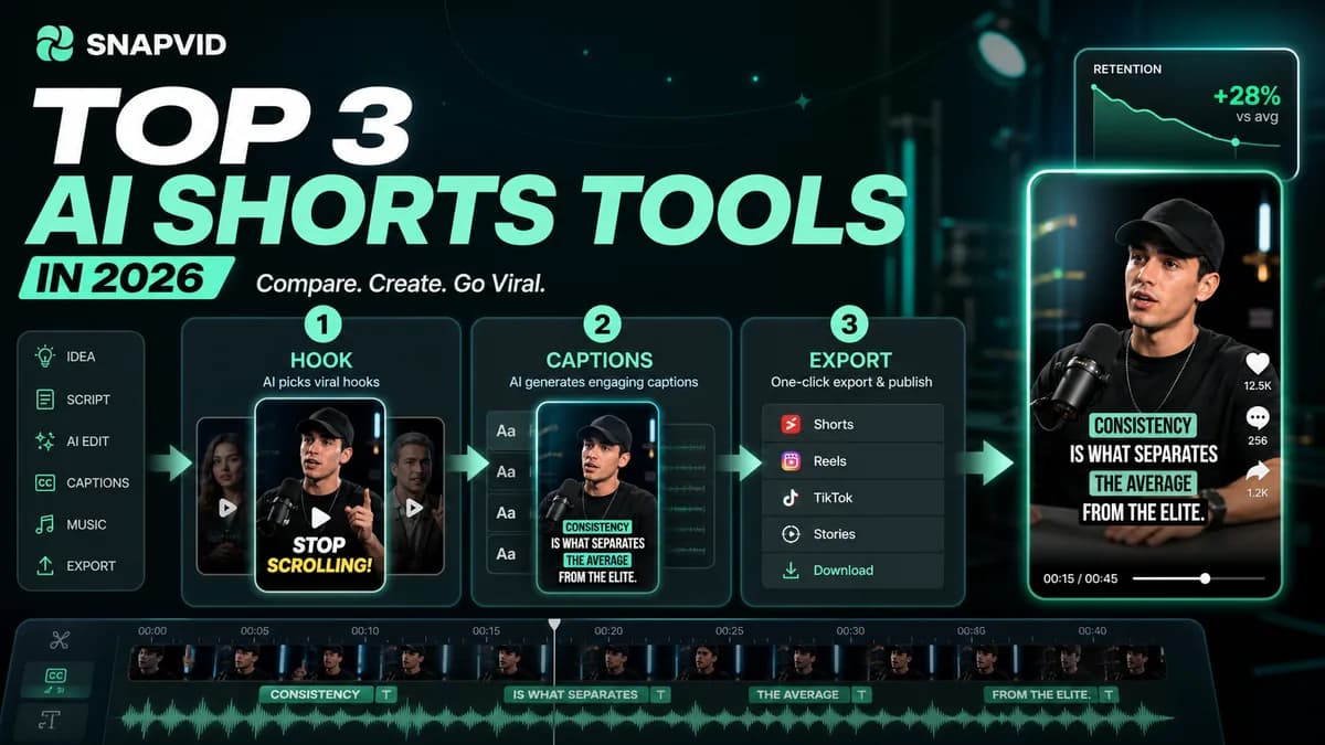SNAPVID visual for 3 Best AI YouTube Short Generators in 2025: Our Top Picks