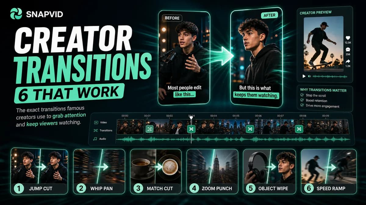 SNAPVID visual for The 6 Best Video Transition Effects Loved by Famous Creators