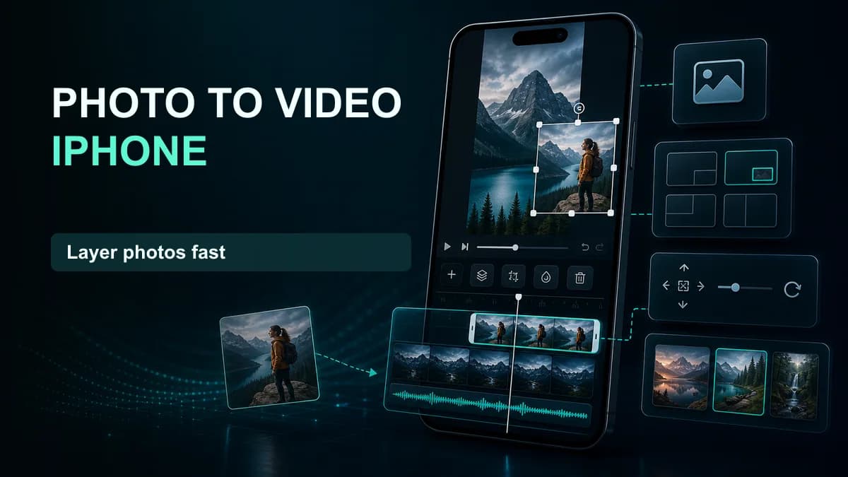 SNAPVID visual for How to Add a Photo to a Video on iPhone