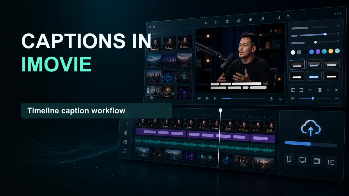 SNAPVID visual for How to Add Captions in iMovie