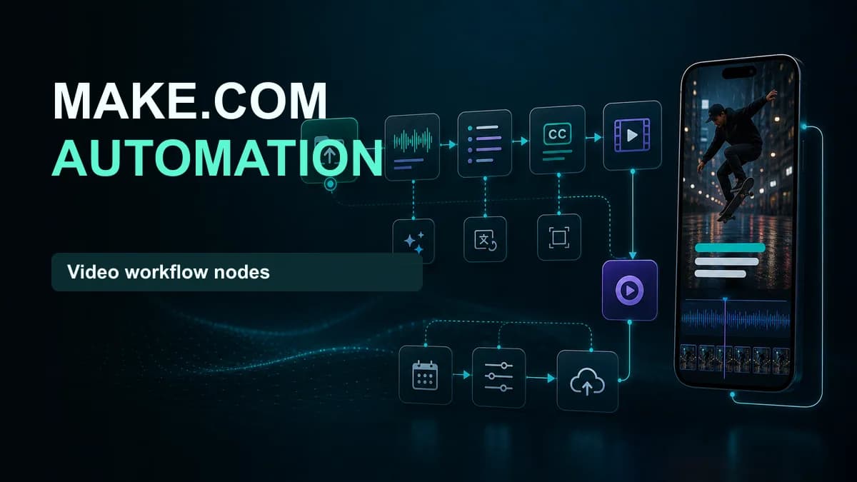 SNAPVID visual for How To Automate Video Creation With Make.com: Getting Started Guide