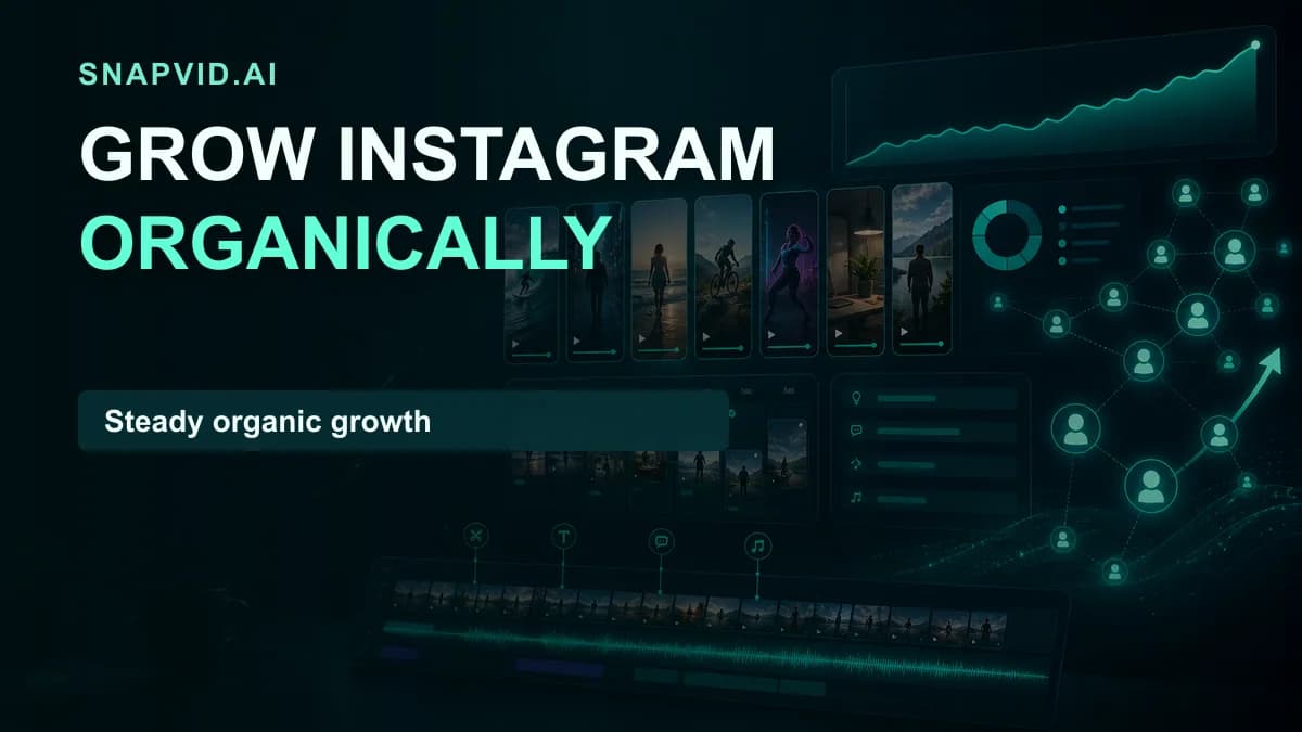 SNAPVID visual for How to Grow Your Instagram Organically: 8 Strategies (2025)