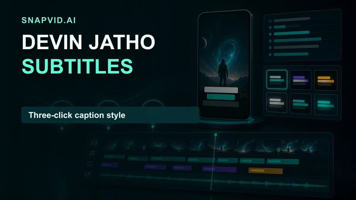 SNAPVID visual for How to make subtitles like Devin Jatho? (In 2 clicks)