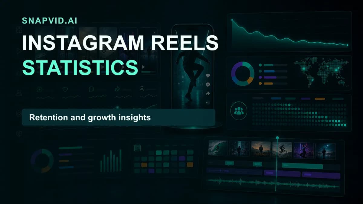 SNAPVID visual for Instagram Reels Statistics Cheat Sheet: 101+ Essential Data Points 2025