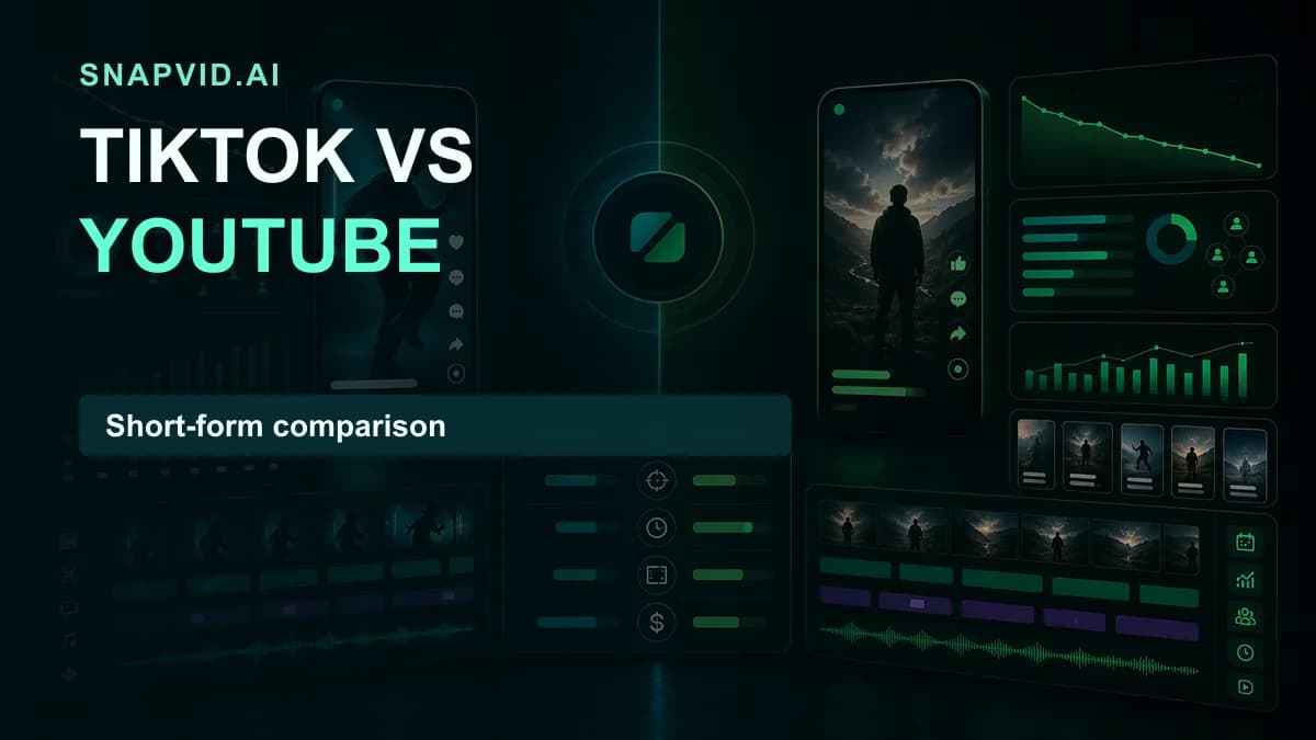 SNAPVID visual for TikTok vs YouTube For Creators