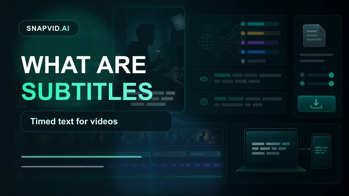 SNAPVID visual for What Are Subtitles & The Best Subtitle Generator