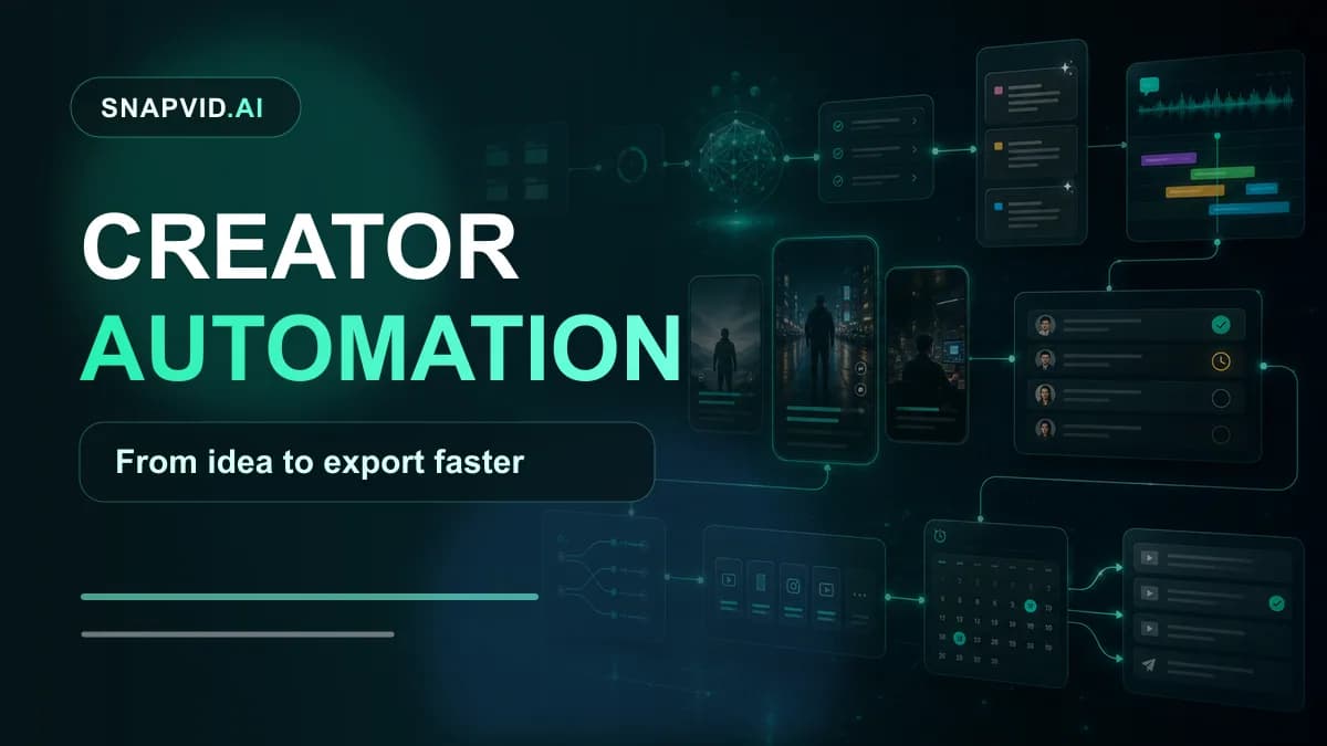 SNAPVID visual for Ideal Workflow Automation For Modern Video Creators