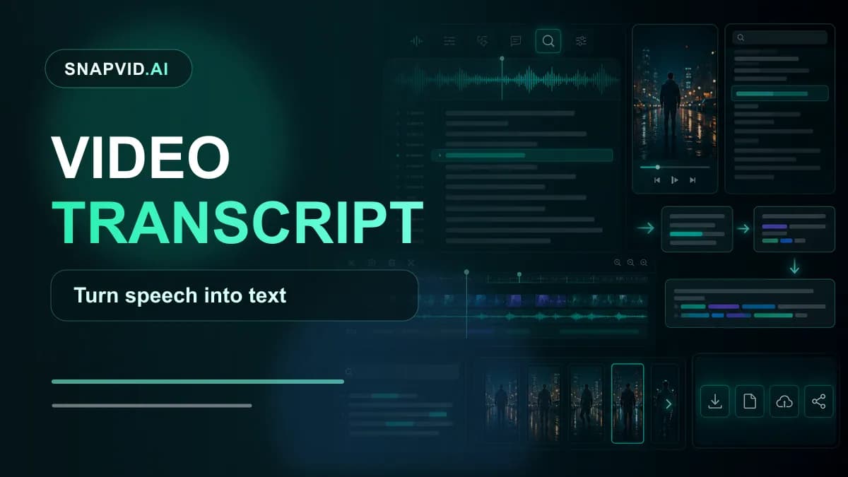 SNAPVID visual for How to Get a Transcript of YouTube Videos (4 ways)